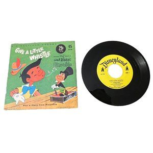 Walt Disney Give A Little Whistle Pinocchio Disneyland 45RPM Gem Record OC20